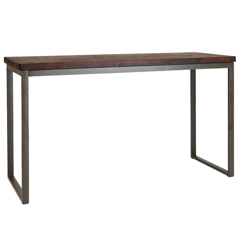 Industrial Series Bar Restaurant Table - Dark Walnut Wood & Metal Frame