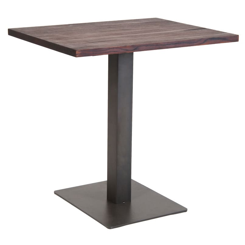 Industrial Series Restaurant Table with Metal Base and Wood Top