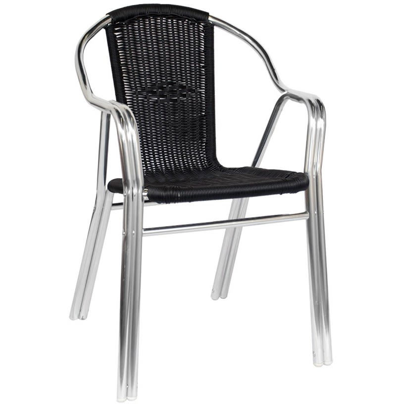 Aluminum and Rattan Patio Chair