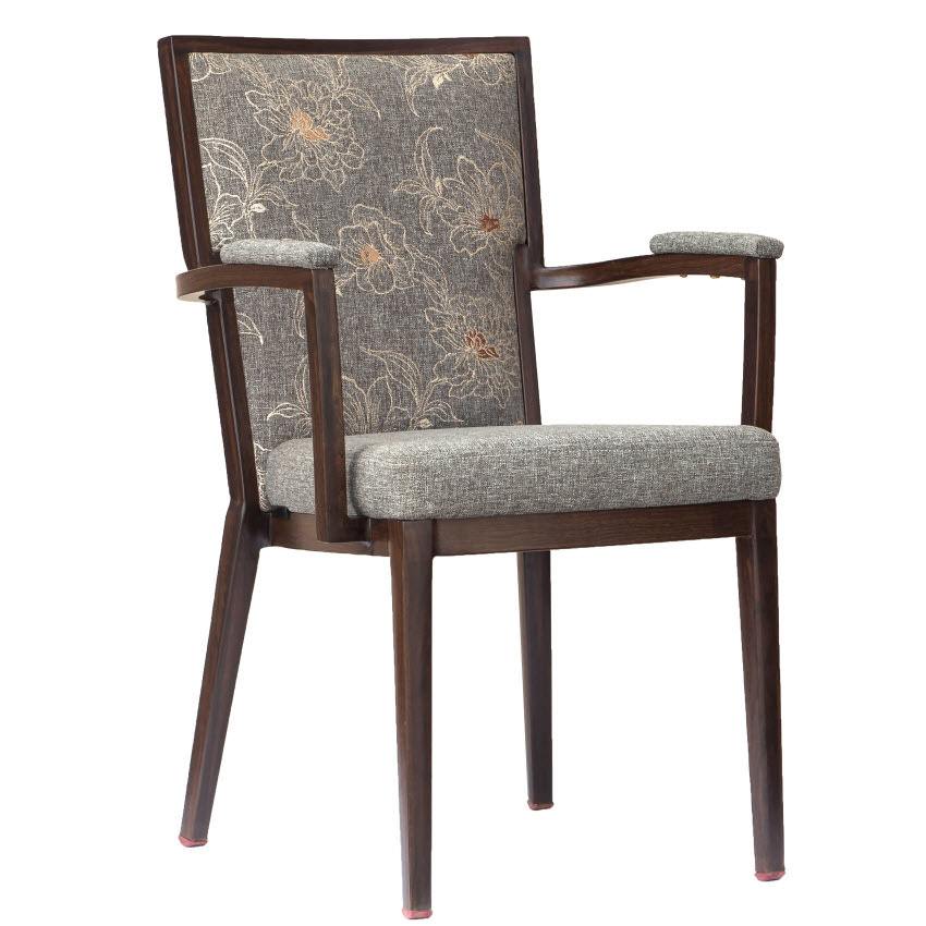 Greebo Wood Grain Finish Aluminum Arm Chair