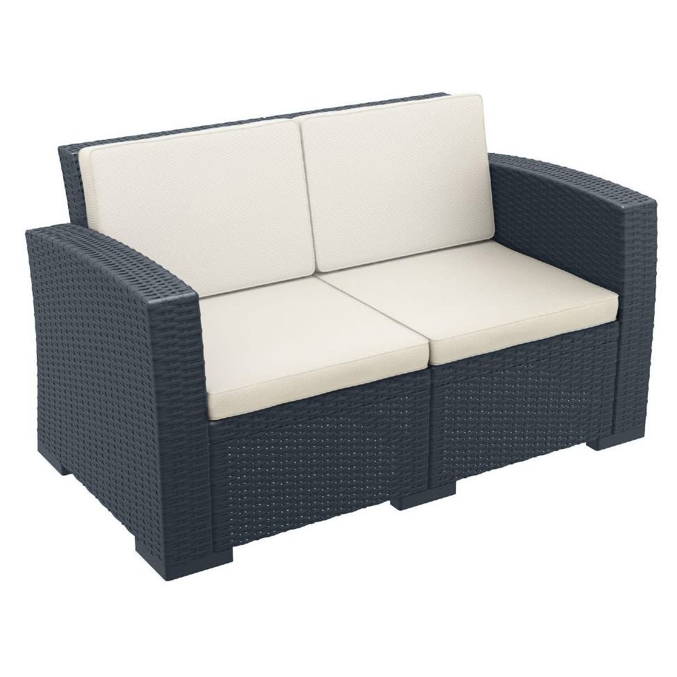 Shelly Commercial Resin Patio Loveseat with Shelly Commercial Resin Patio Loveseat