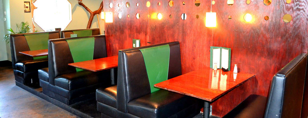 Restaurant booths and tables