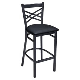 Metal Cross Back Bar Stool
