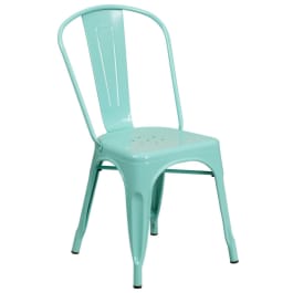 Light blue metal chairs discount