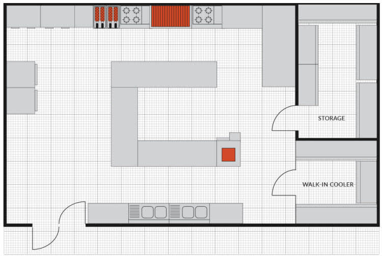 restaurant kitchen floor plans